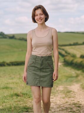 Mossimo Supply Co Tan Cream Mini Pencil Skirt